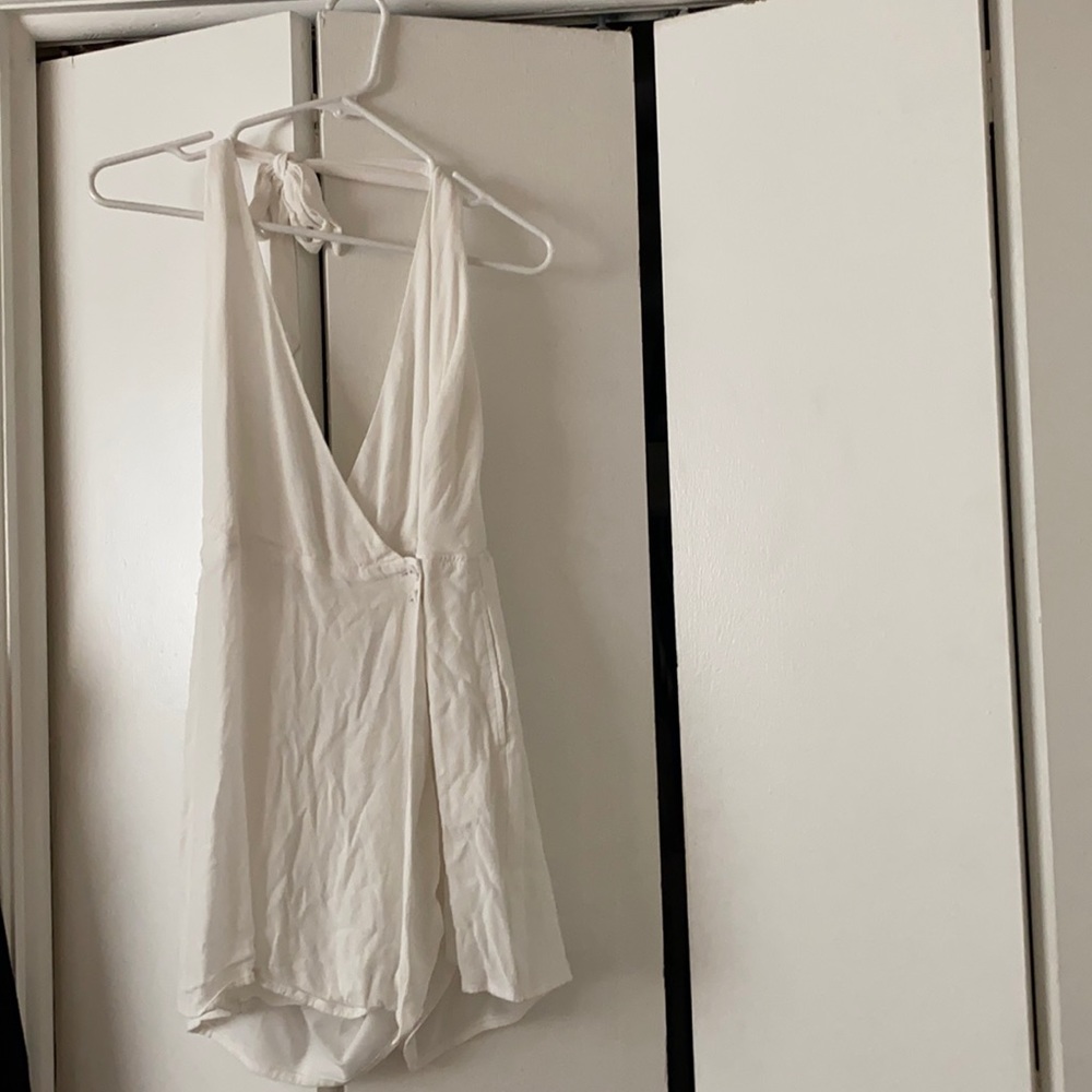 White halter romper